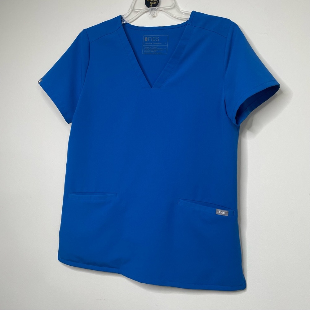 Figs Short‎ Sleeve Scrub Top in Blue ~ Size Small ~ Caregivers or Medical Staff